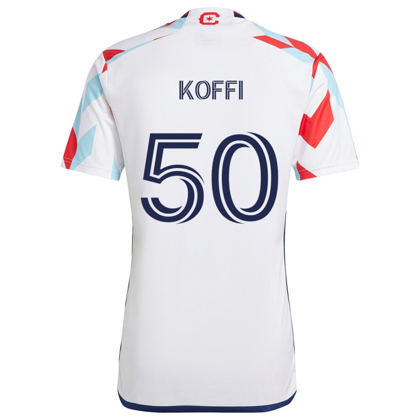 Niño Camiseta Christian Koffi #50 Blanco Rojo Azul 2ª Equipación 2024/25 La Camisa Perú