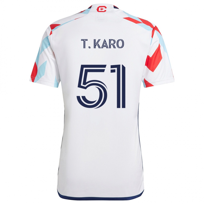 Niño Camiseta David Tchétchao Karo #51 Blanco Rojo Azul 2ª Equipación 2024/25 La Camisa Perú