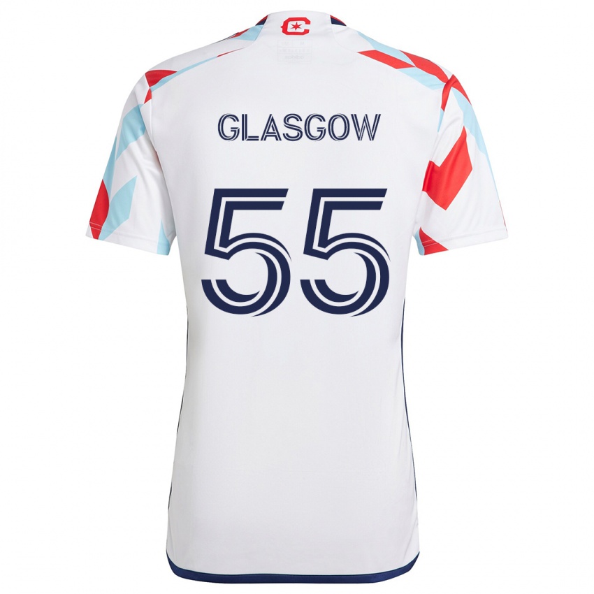 Niño Camiseta Omari Glasgow #55 Blanco Rojo Azul 2ª Equipación 2024/25 La Camisa Perú