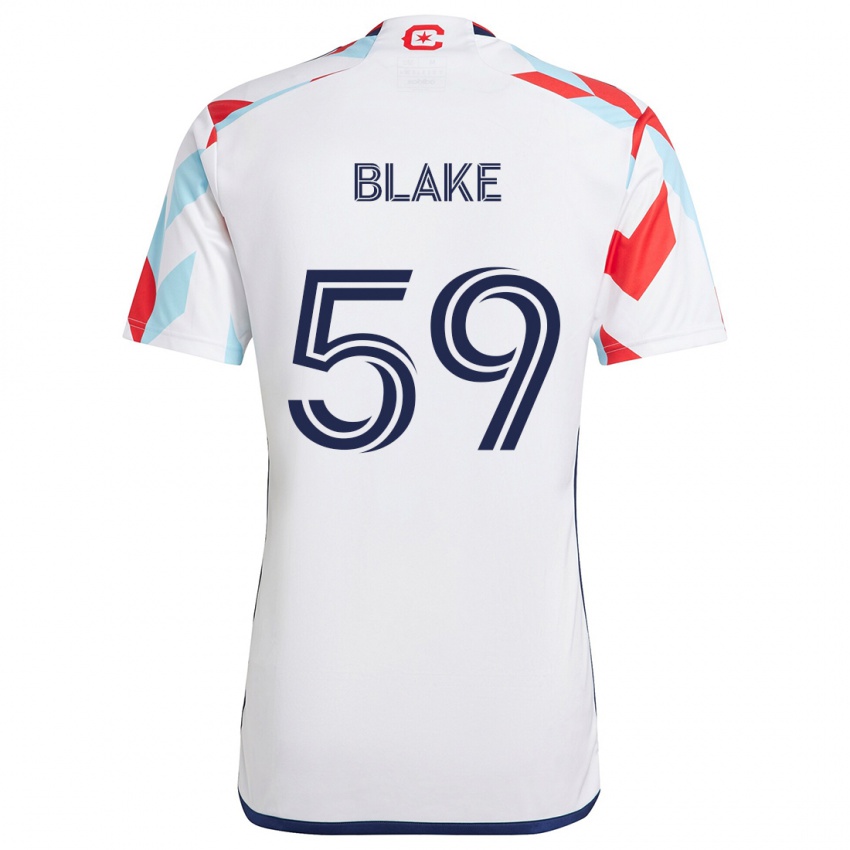 Niño Camiseta Romain Blake #59 Blanco Rojo Azul 2ª Equipación 2024/25 La Camisa Perú