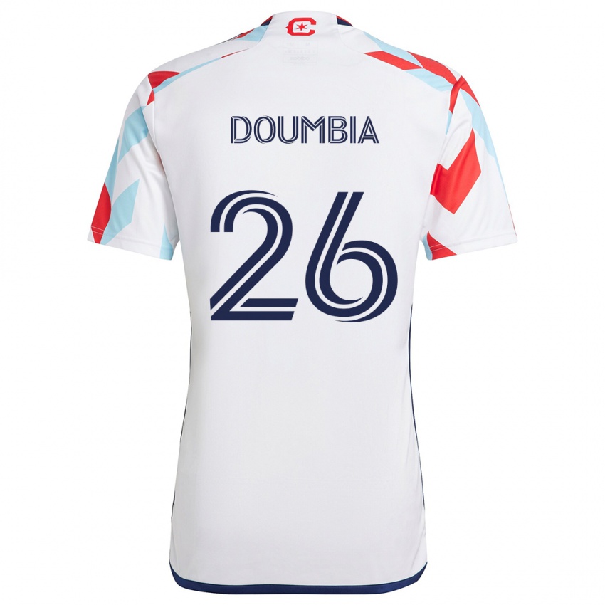 Niño Camiseta Ousmane Doumbia #26 Blanco Rojo Azul 2ª Equipación 2024/25 La Camisa Perú