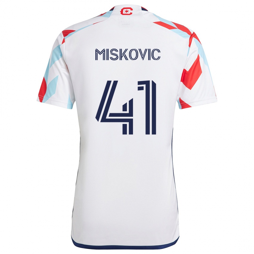 Niño Camiseta Mihajlo Miskovic #41 Blanco Rojo Azul 2ª Equipación 2024/25 La Camisa Perú