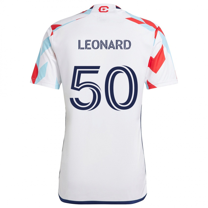 Niño Camiseta Eric Leonard #50 Blanco Rojo Azul 2ª Equipación 2024/25 La Camisa Perú