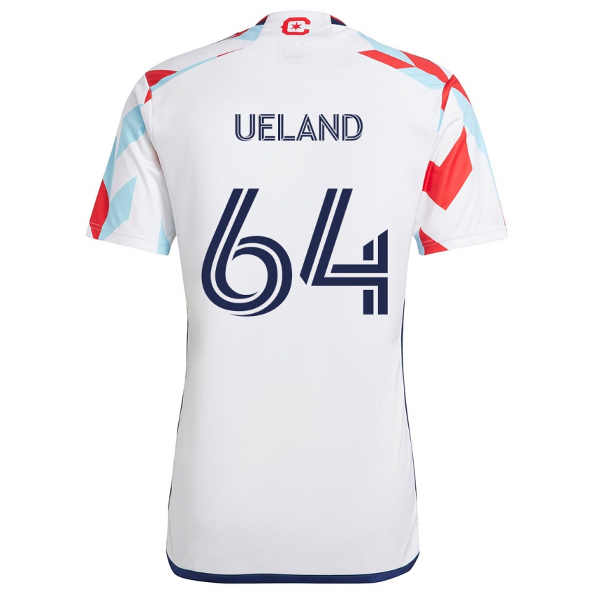 Niño Camiseta Andreas Ueland #64 Blanco Rojo Azul 2ª Equipación 2024/25 La Camisa Perú