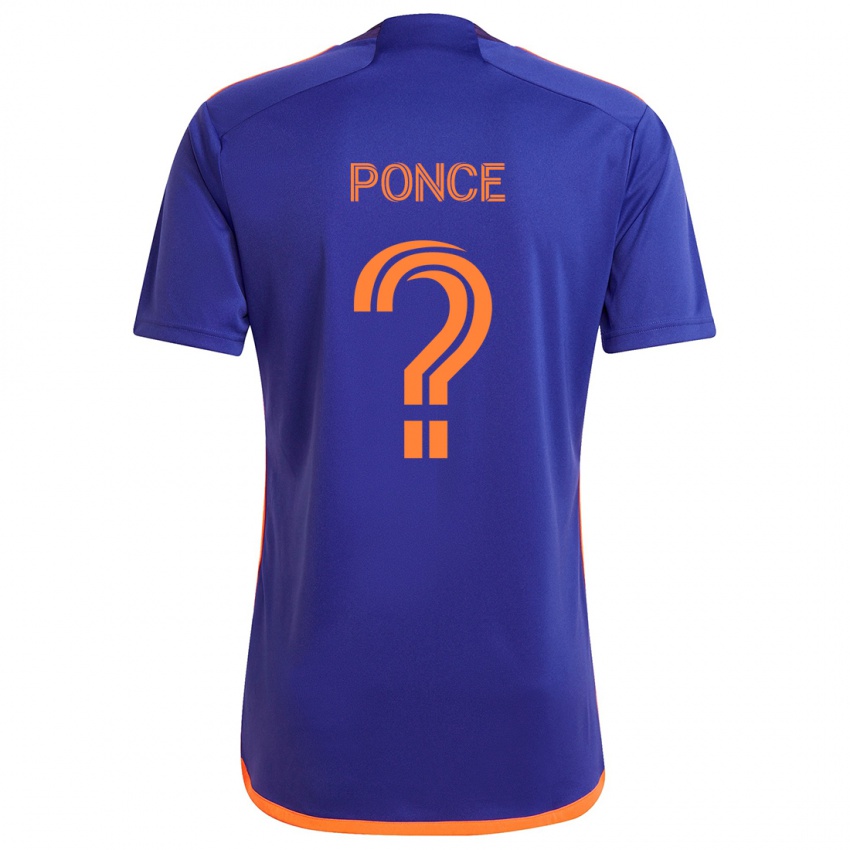 Niño Camiseta Ezequiel Ponce #0 Púrpura Naranja 2ª Equipación 2024/25 La Camisa Perú