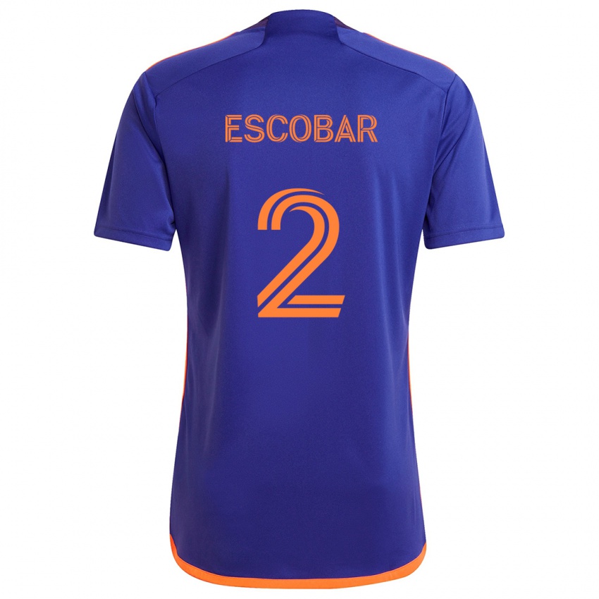 Niño Camiseta Franco Escobar #2 Púrpura Naranja 2ª Equipación 2024/25 La Camisa Perú