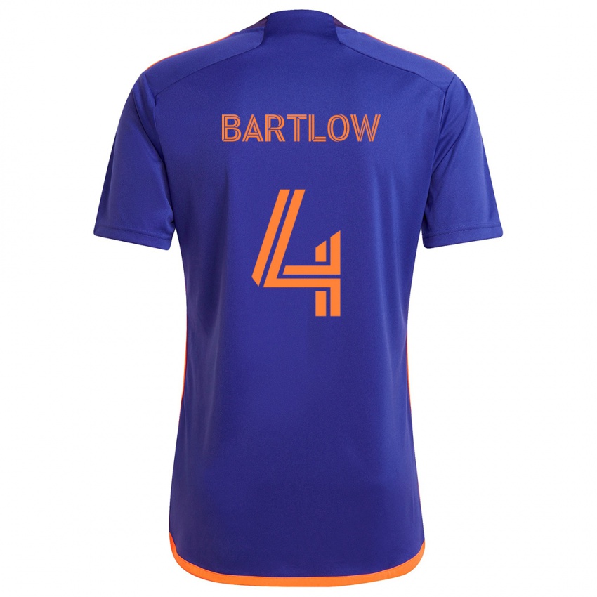 Niño Camiseta Ethan Bartlow #4 Púrpura Naranja 2ª Equipación 2024/25 La Camisa Perú