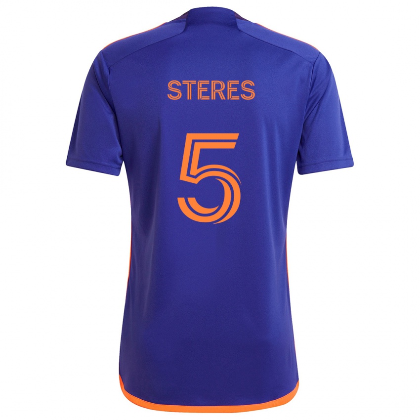 Niño Camiseta Daniel Steres #5 Púrpura Naranja 2ª Equipación 2024/25 La Camisa Perú