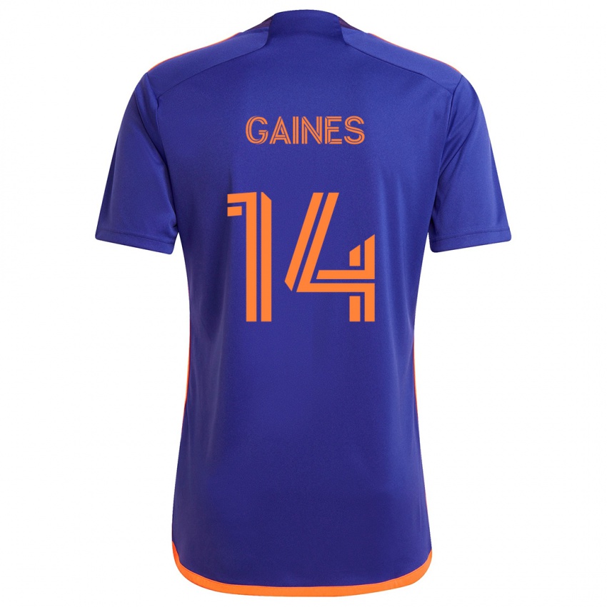 Niño Camiseta Mckinze Gaines #14 Púrpura Naranja 2ª Equipación 2024/25 La Camisa Perú