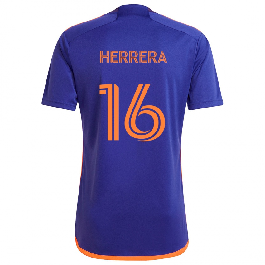 Niño Camiseta Hector Herrera #16 Púrpura Naranja 2ª Equipación 2024/25 La Camisa Perú