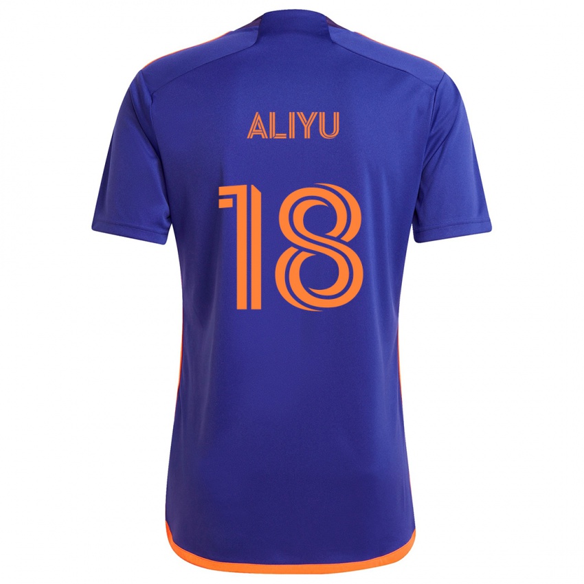 Niño Camiseta Ibrahim Aliyu #18 Púrpura Naranja 2ª Equipación 2024/25 La Camisa Perú