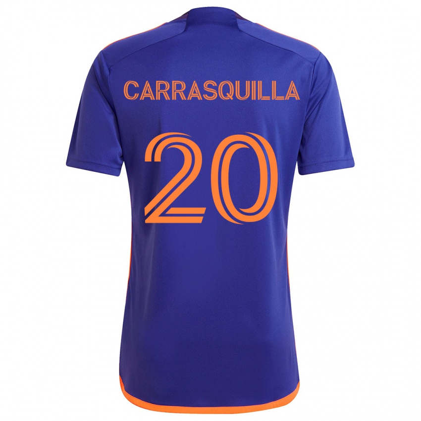 Niño Camiseta Adalberto Carrasquilla #20 Púrpura Naranja 2ª Equipación 2024/25 La Camisa Perú