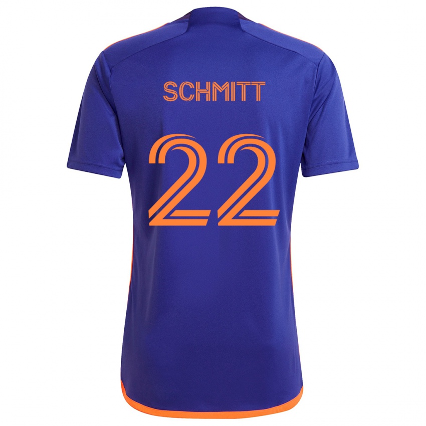 Niño Camiseta Tate Schmitt #22 Púrpura Naranja 2ª Equipación 2024/25 La Camisa Perú