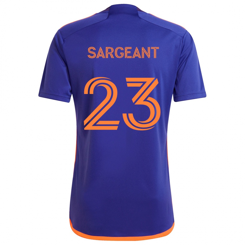 Niño Camiseta Kieran Sargeant #23 Púrpura Naranja 2ª Equipación 2024/25 La Camisa Perú