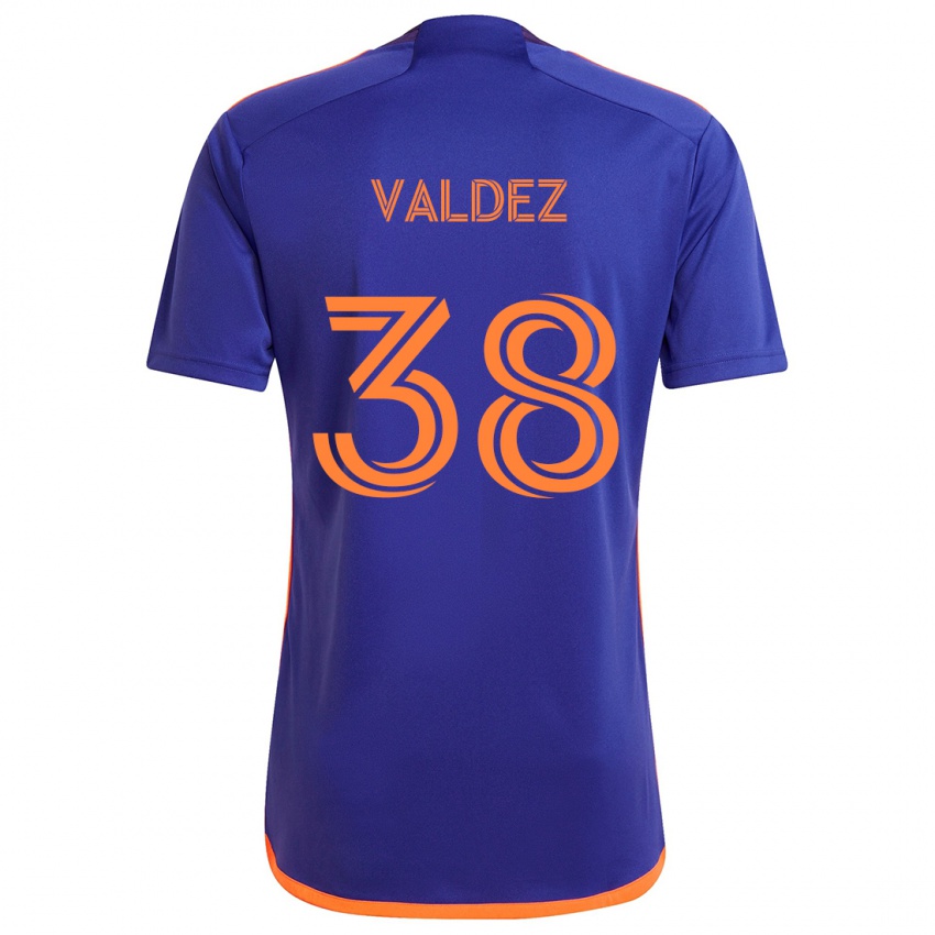 Niño Camiseta Xavier Valdez #38 Púrpura Naranja 2ª Equipación 2024/25 La Camisa Perú