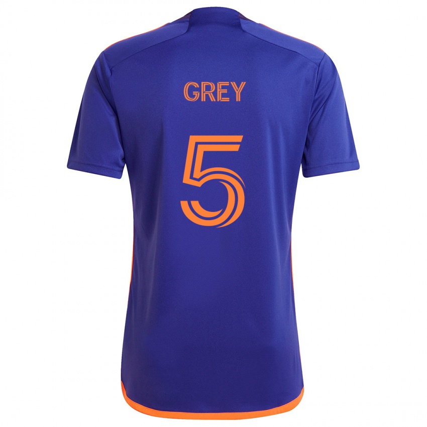 Niño Camiseta Omar Grey #5 Púrpura Naranja 2ª Equipación 2024/25 La Camisa Perú