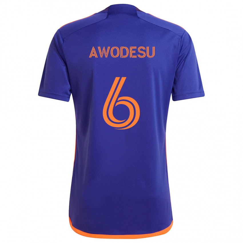 Niño Camiseta Femi Awodesu #6 Púrpura Naranja 2ª Equipación 2024/25 La Camisa Perú