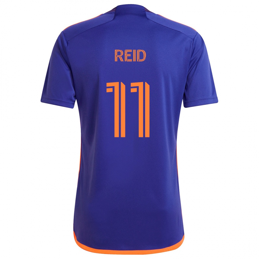 Niño Camiseta Isaiah Reid #11 Púrpura Naranja 2ª Equipación 2024/25 La Camisa Perú