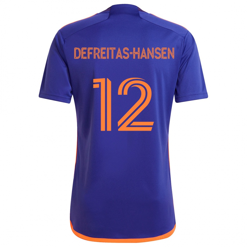 Niño Camiseta Nicholas Defreitas-Hansen #12 Púrpura Naranja 2ª Equipación 2024/25 La Camisa Perú