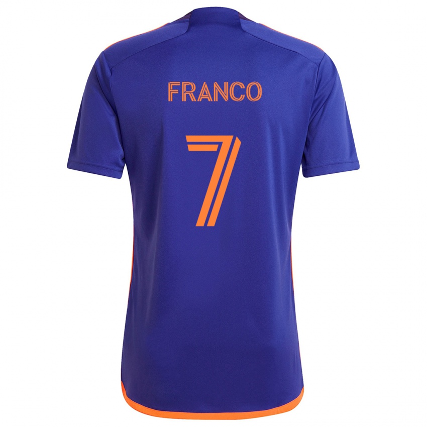 Niño Camiseta Iván Franco #7 Púrpura Naranja 2ª Equipación 2024/25 La Camisa Perú