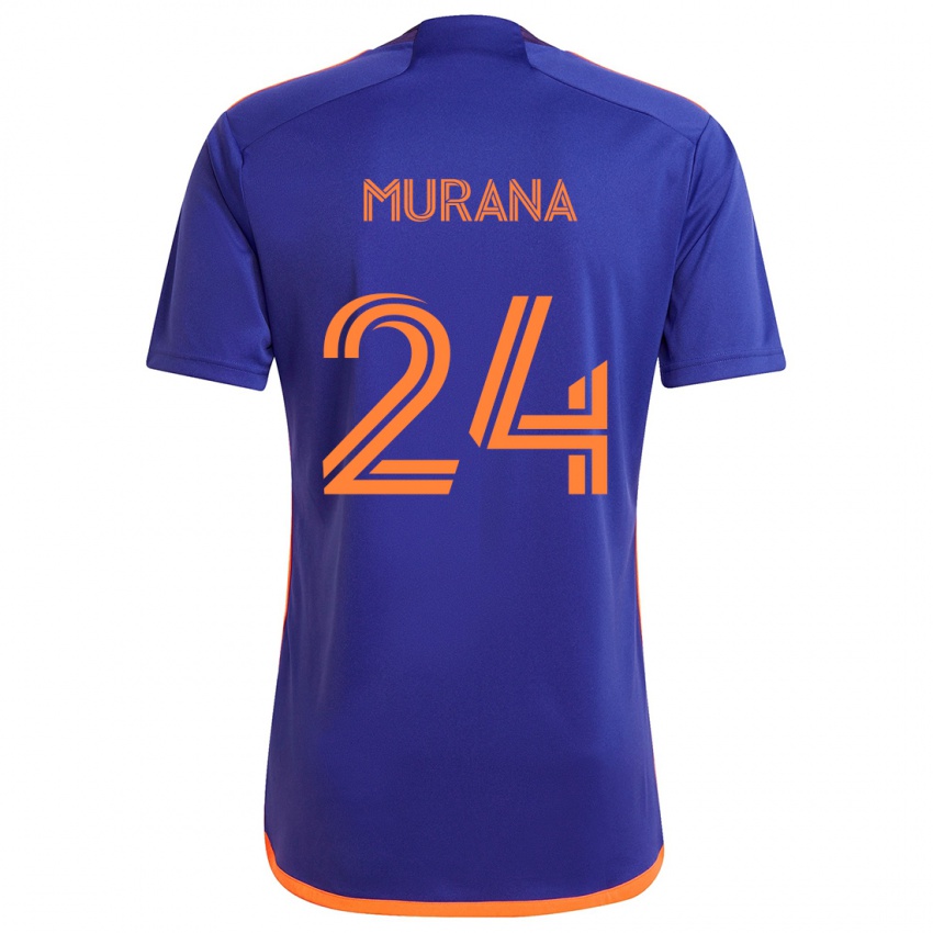 Niño Camiseta Mujeeb Murana #24 Púrpura Naranja 2ª Equipación 2024/25 La Camisa Perú