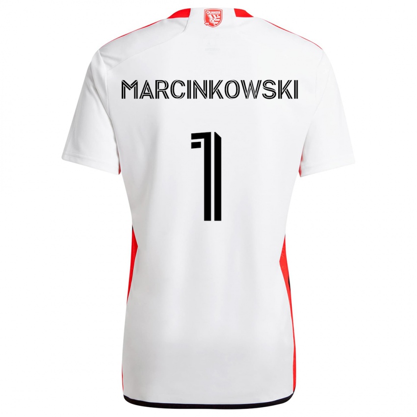 Niño Camiseta Jt Marcinkowski #1 Blanco Rojo 2ª Equipación 2024/25 La Camisa Perú