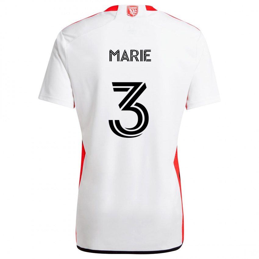 Niño Camiseta Paul Marie #3 Blanco Rojo 2ª Equipación 2024/25 La Camisa Perú