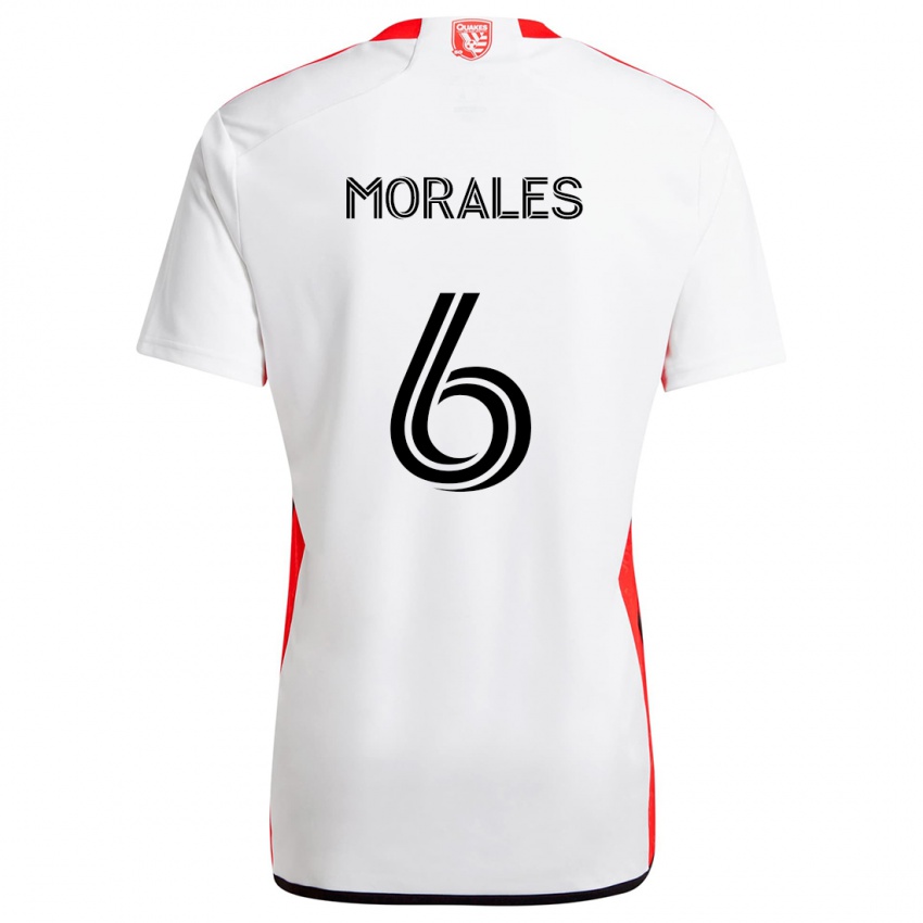 Niño Camiseta Alfredo Morales #6 Blanco Rojo 2ª Equipación 2024/25 La Camisa Perú