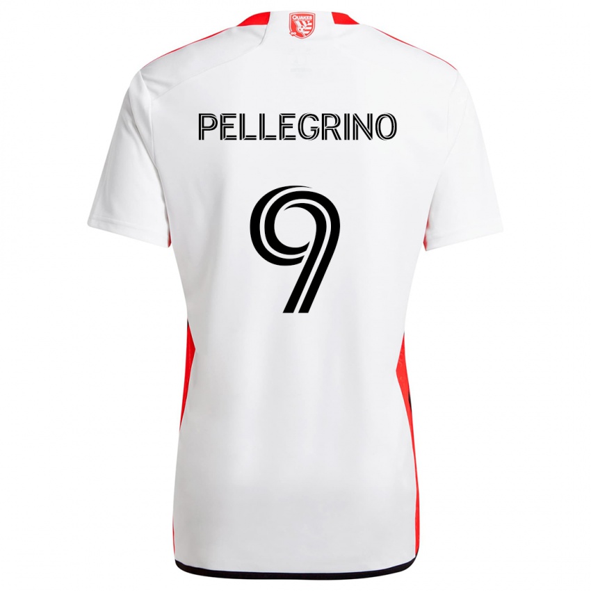 Niño Camiseta Amahl Pellegrino #9 Blanco Rojo 2ª Equipación 2024/25 La Camisa Perú