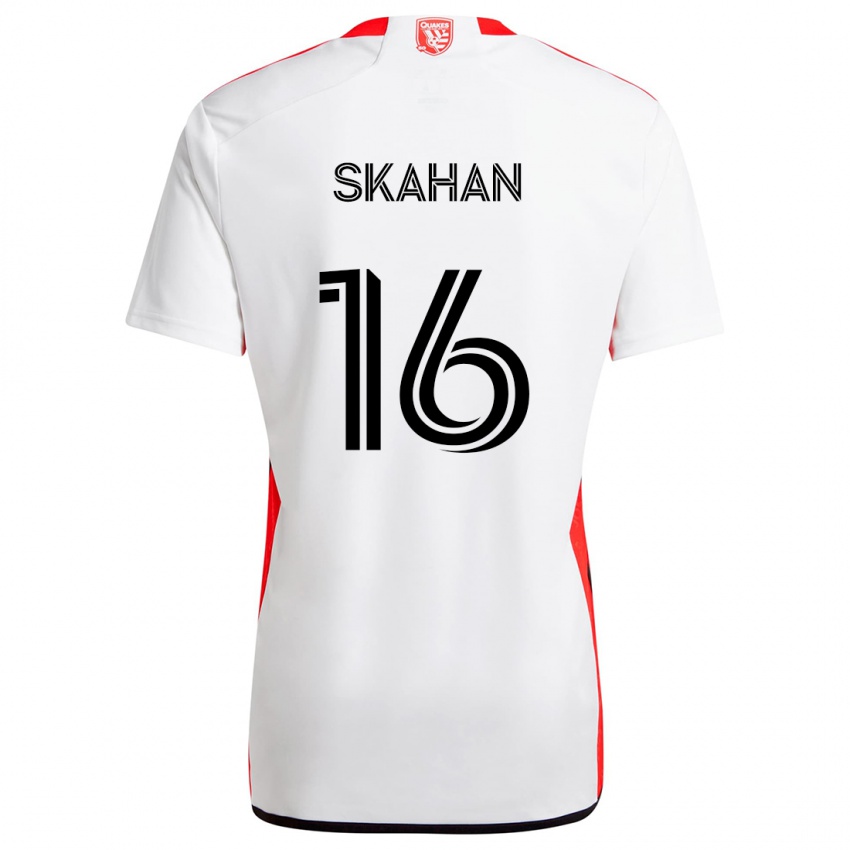 Niño Camiseta Jack Skahan #16 Blanco Rojo 2ª Equipación 2024/25 La Camisa Perú