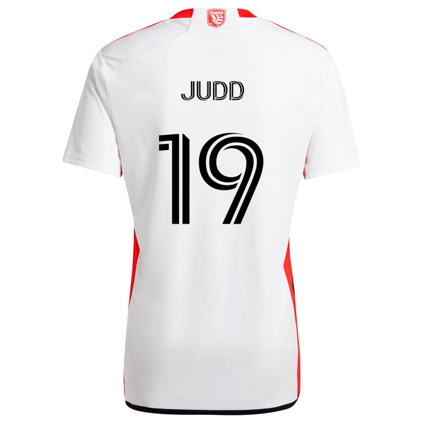 Niño Camiseta Preston Judd #19 Blanco Rojo 2ª Equipación 2024/25 La Camisa Perú