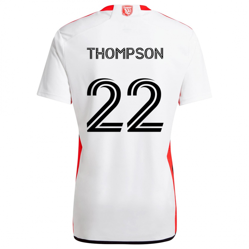 Niño Camiseta Tommy Thompson #22 Blanco Rojo 2ª Equipación 2024/25 La Camisa Perú