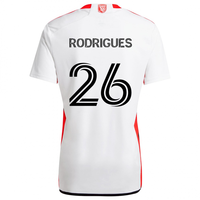 Niño Camiseta Rodrigues #26 Blanco Rojo 2ª Equipación 2024/25 La Camisa Perú