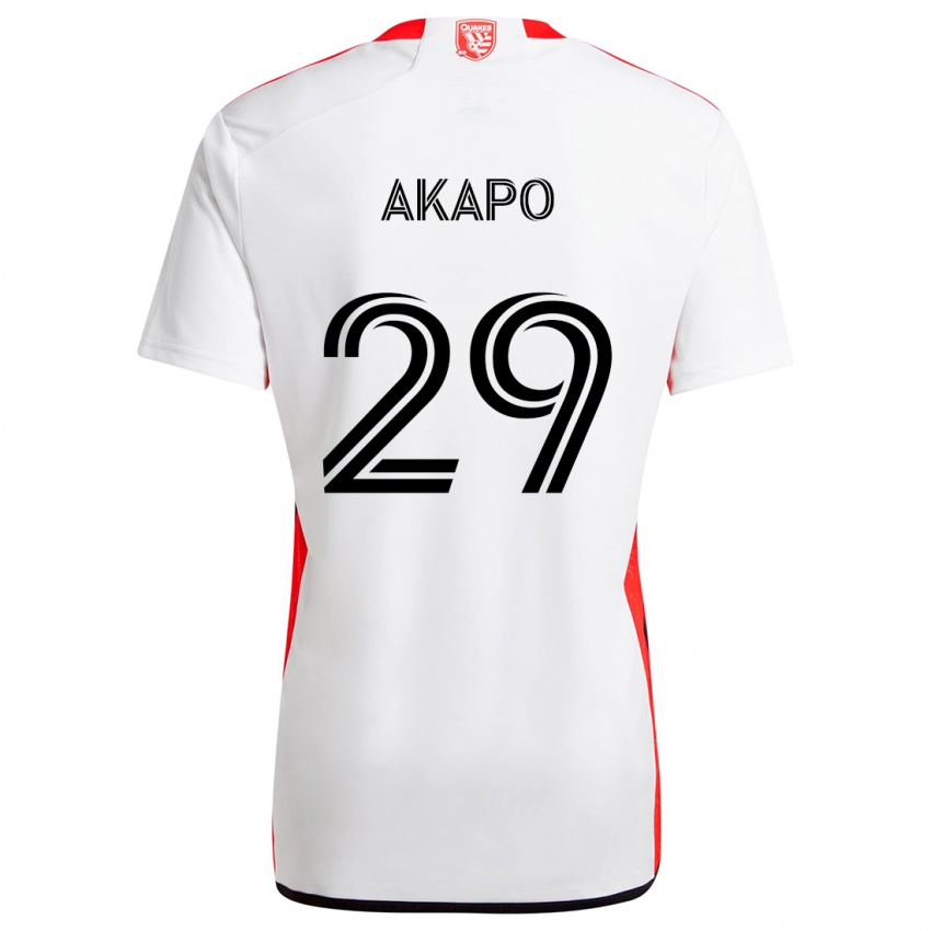 Niño Camiseta Carlos Akapo #29 Blanco Rojo 2ª Equipación 2024/25 La Camisa Perú