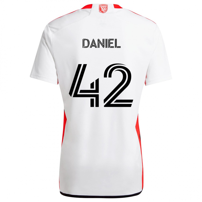 Niño Camiseta Daniel #42 Blanco Rojo 2ª Equipación 2024/25 La Camisa Perú