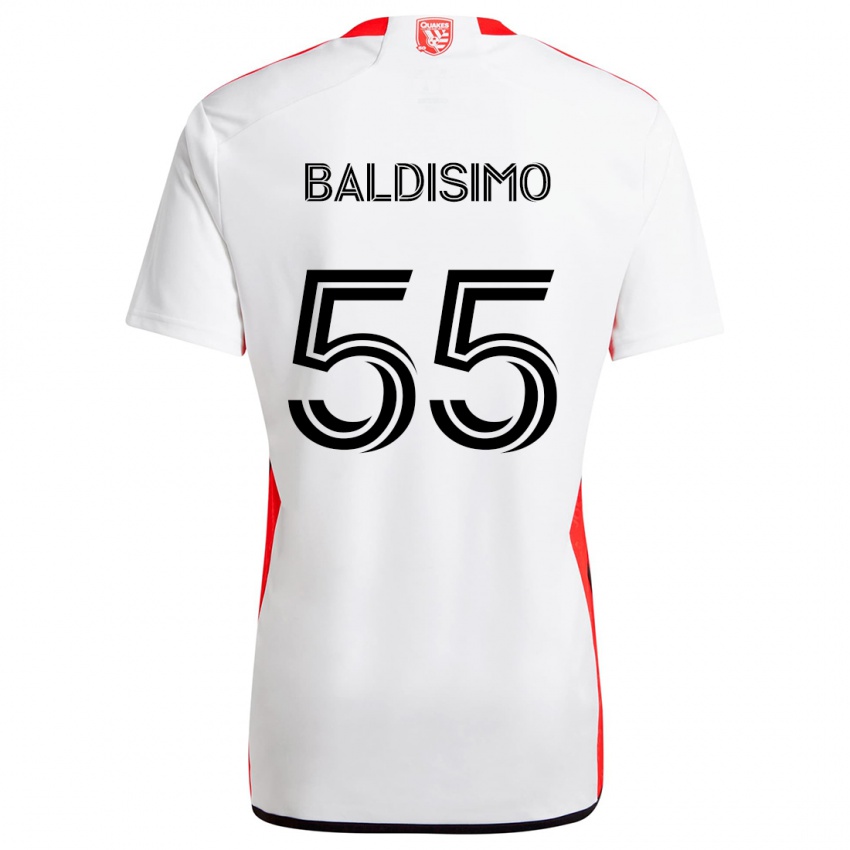 Niño Camiseta Michael Baldisimo #55 Blanco Rojo 2ª Equipación 2024/25 La Camisa Perú