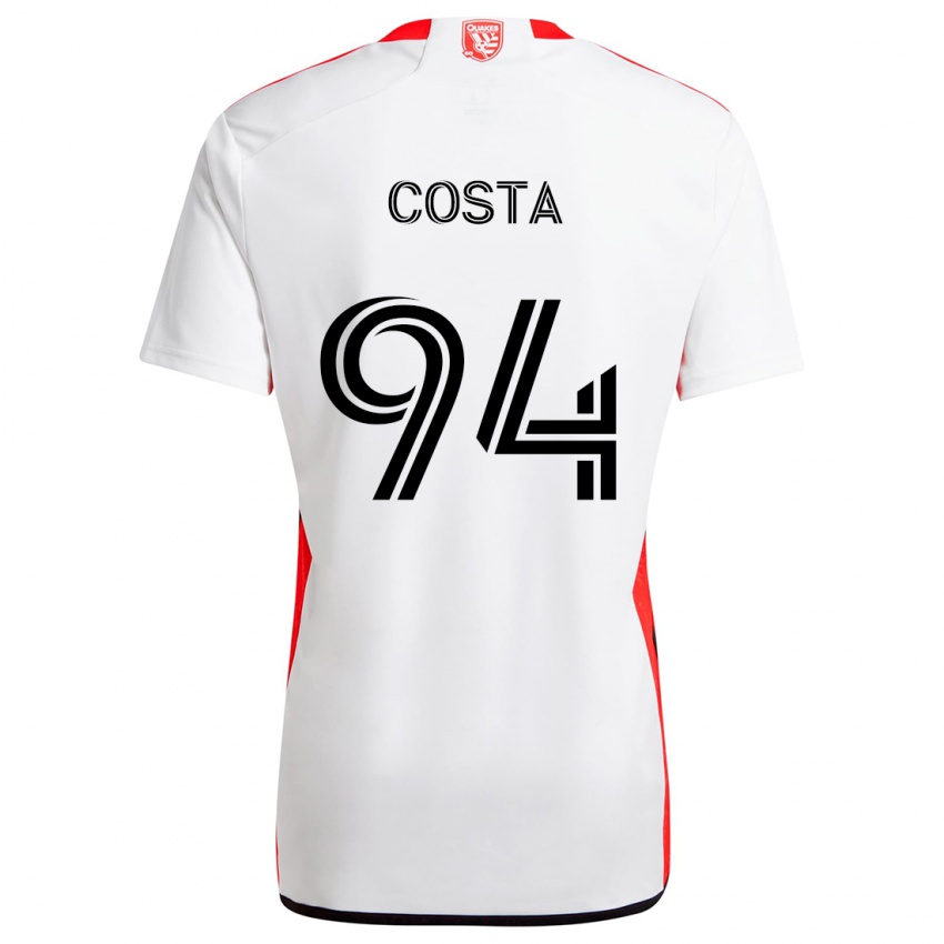 Niño Camiseta Vítor Costa #94 Blanco Rojo 2ª Equipación 2024/25 La Camisa Perú