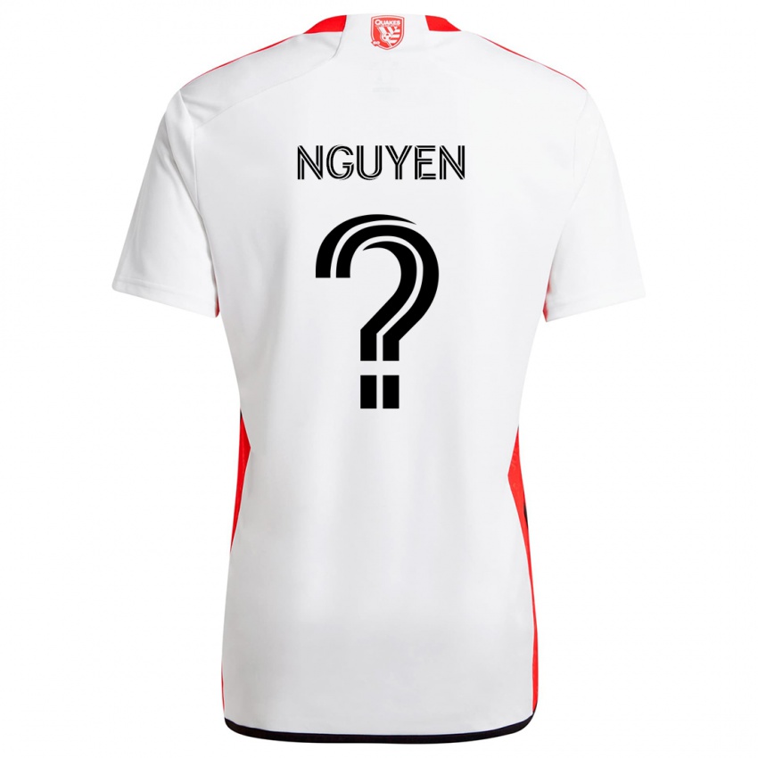 Niño Camiseta Christopher Nguyen #0 Blanco Rojo 2ª Equipación 2024/25 La Camisa Perú