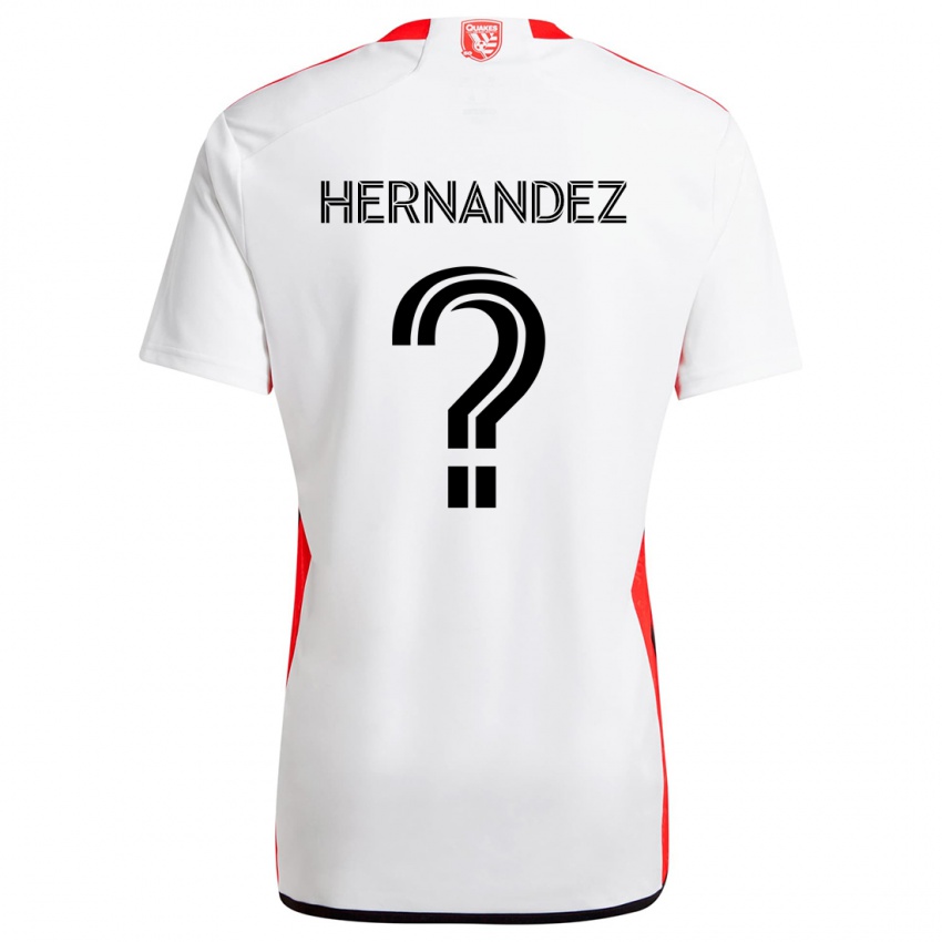 Niño Camiseta Oliver Hernandez #0 Blanco Rojo 2ª Equipación 2024/25 La Camisa Perú