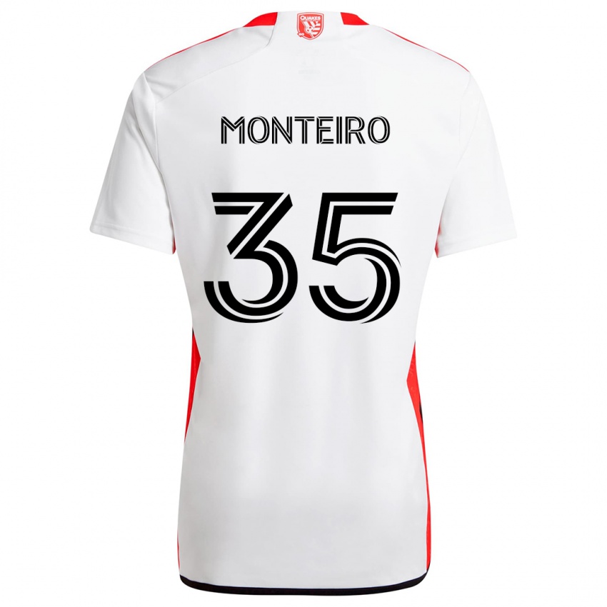 Niño Camiseta Jamiro Monteiro #35 Blanco Rojo 2ª Equipación 2024/25 La Camisa Perú