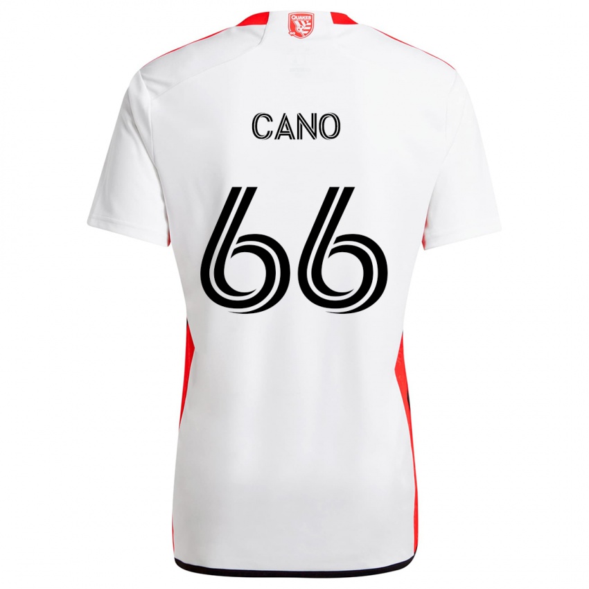 Niño Camiseta Alejandro Cano #66 Blanco Rojo 2ª Equipación 2024/25 La Camisa Perú