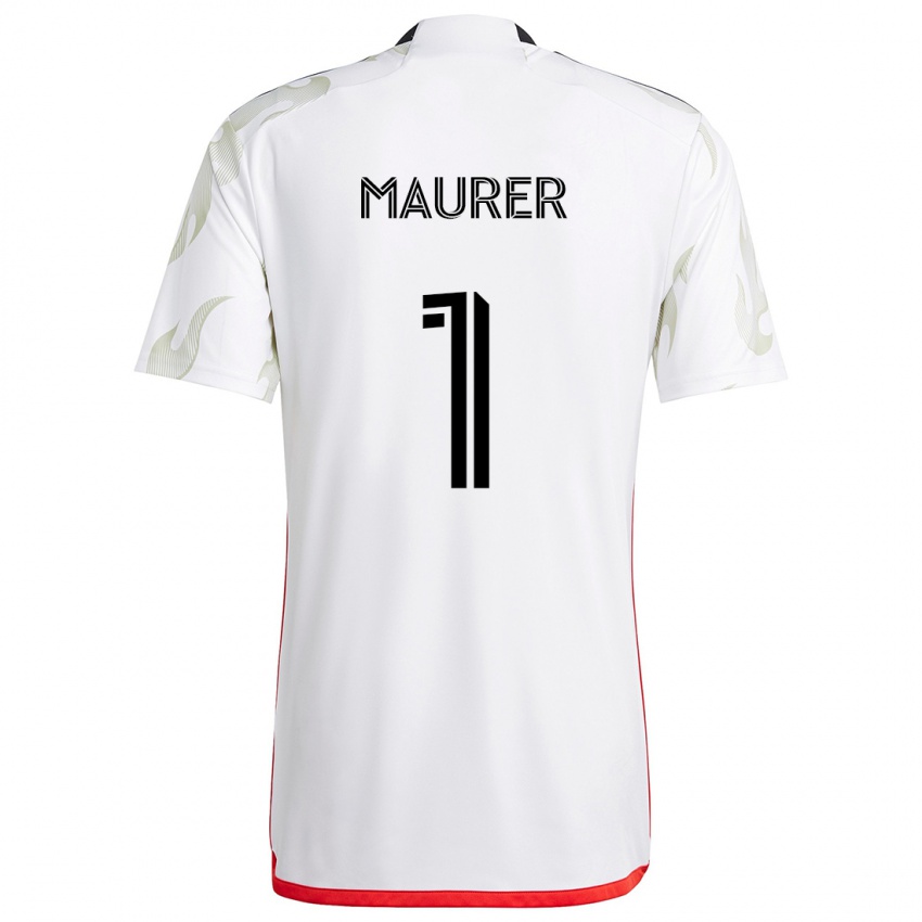 Niño Camiseta Jimmy Maurer #1 Blanco Rojo Negro 2ª Equipación 2024/25 La Camisa Perú