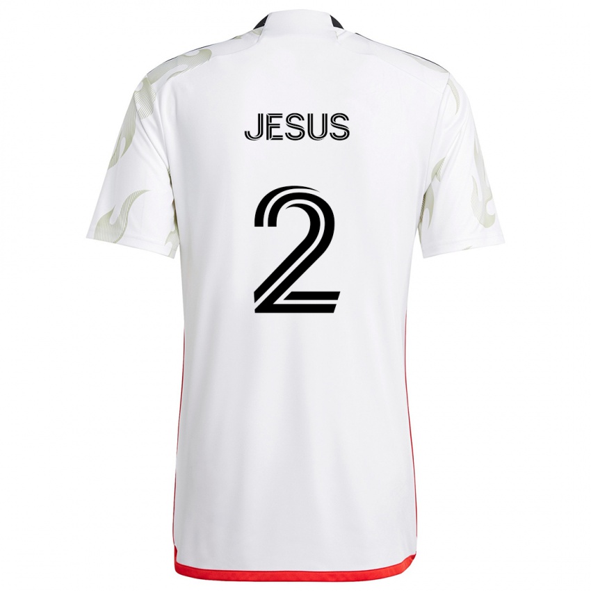 Niño Camiseta Geovane Jesus #2 Blanco Rojo Negro 2ª Equipación 2024/25 La Camisa Perú