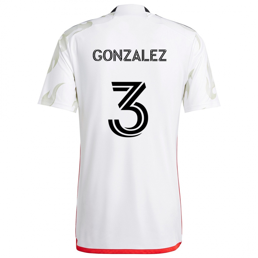 Niño Camiseta Omar González #3 Blanco Rojo Negro 2ª Equipación 2024/25 La Camisa Perú