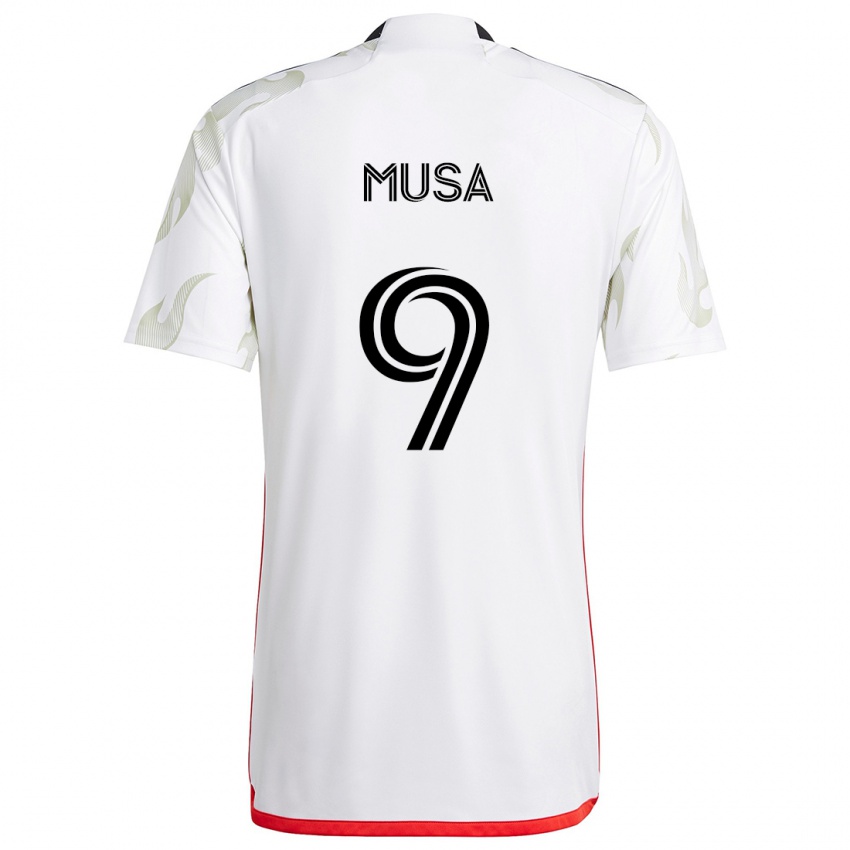 Niño Camiseta Petar Musa #9 Blanco Rojo Negro 2ª Equipación 2024/25 La Camisa Perú