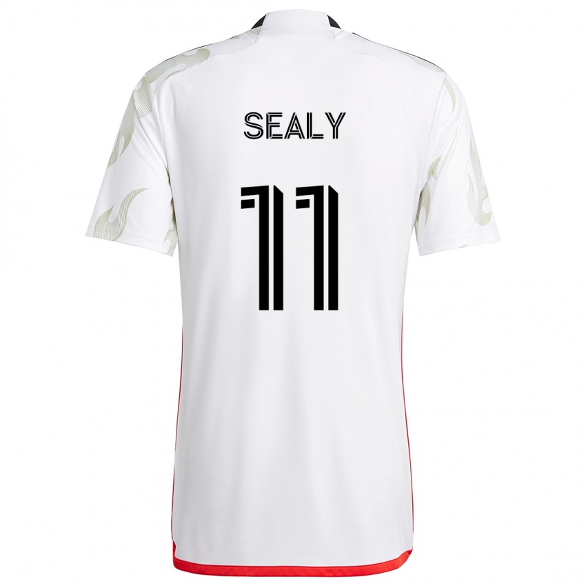 Niño Camiseta Dante Sealy #11 Blanco Rojo Negro 2ª Equipación 2024/25 La Camisa Perú