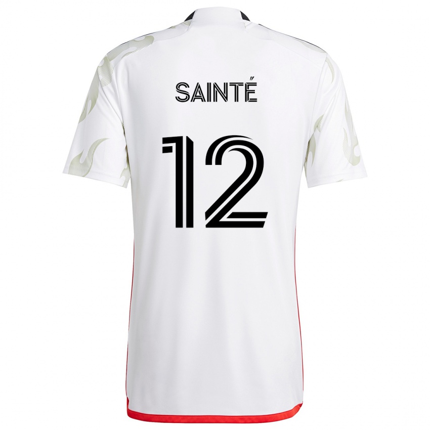 Niño Camiseta Carl Sainté #12 Blanco Rojo Negro 2ª Equipación 2024/25 La Camisa Perú