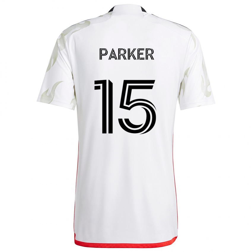 Niño Camiseta Isaiah Parker #15 Blanco Rojo Negro 2ª Equipación 2024/25 La Camisa Perú