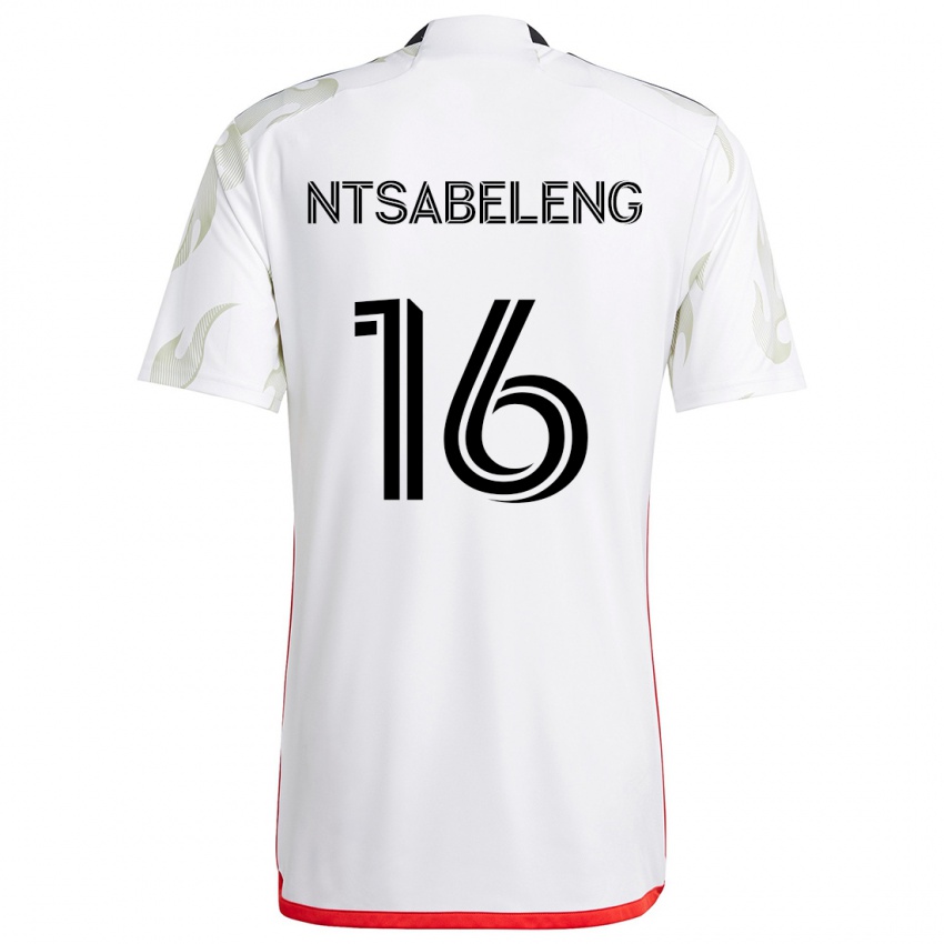 Niño Camiseta Tsiki Ntsabeleng #16 Blanco Rojo Negro 2ª Equipación 2024/25 La Camisa Perú