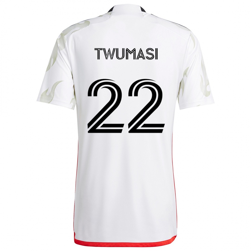 Niño Camiseta Ema Twumasi #22 Blanco Rojo Negro 2ª Equipación 2024/25 La Camisa Perú